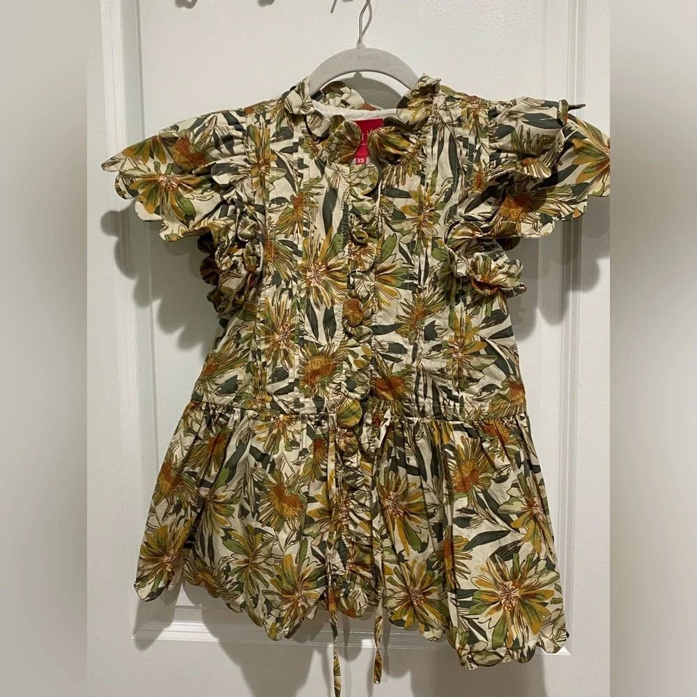 Sunflower block-print top from the Marie by Victoria Dunn